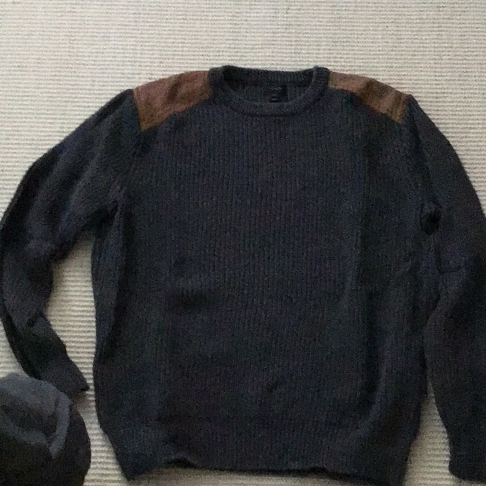 Jcrew cotton crew leather patched shoulder